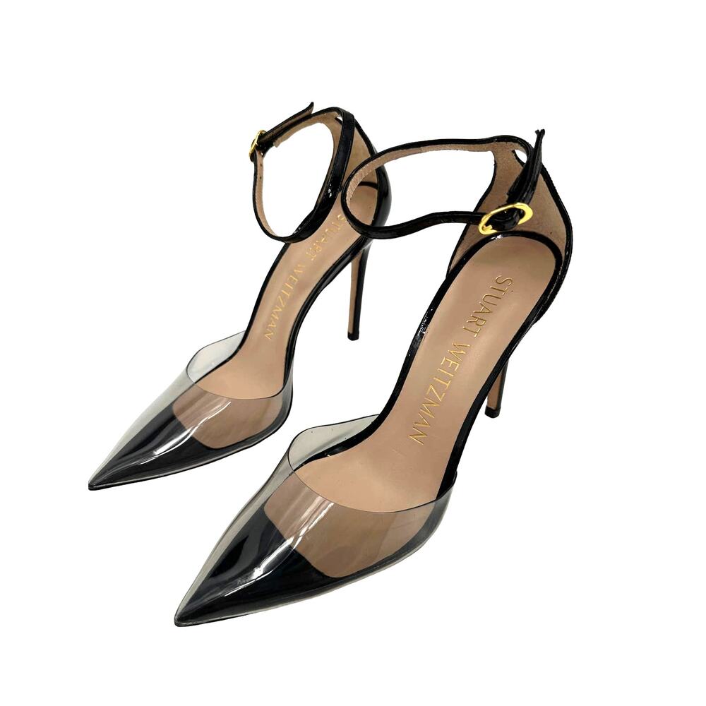 Stuart Weitzman PVC Black Patent Leather Heels Size 7 - Picture 3 of 7